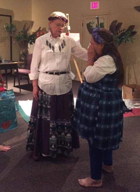 Praying at the Altar. Recent pictures of Linda from a Women's Retreat this year - June 2016.